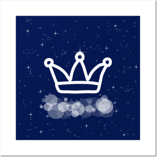 crown, power, achievement, success, winning, victory, technology, light, universe, cosmos, galaxy, shine, concept, illustration Posters and Art